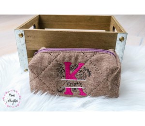 Stickdatei - Doodle Blumen Alphabet Monogram geteilt "K"